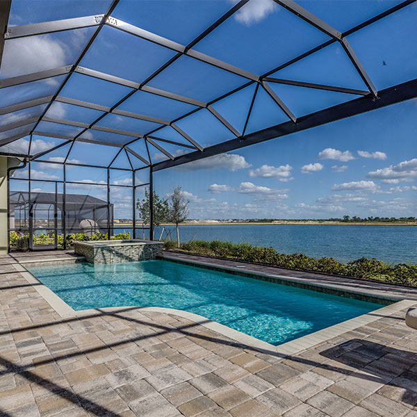 Freedom Pools and Spas team on-site at a custom pool build in Sarasota, FL.